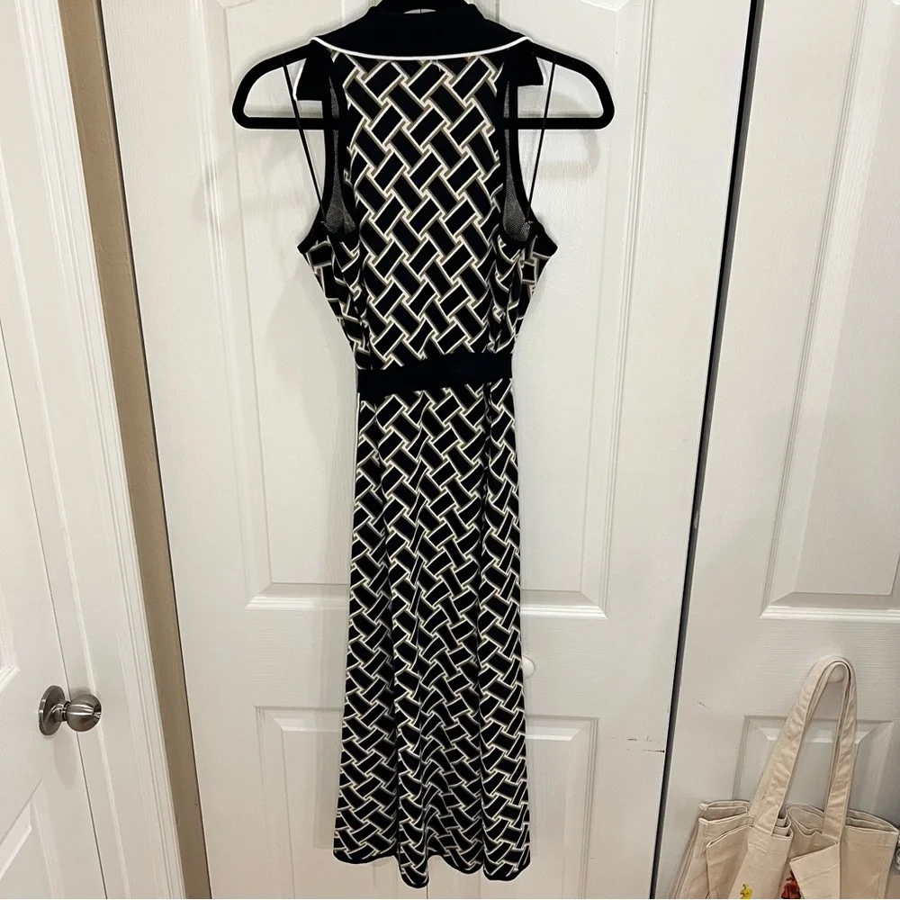 DVF for Target Black Tan White Wrap Dress L NWT - Picture 5 of 6